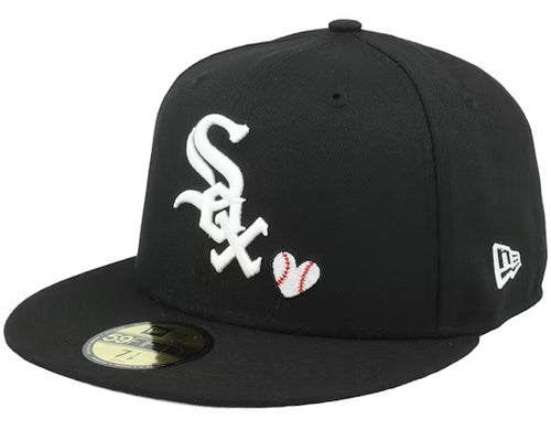 Chicago White Sox Quick Turn Team Heart 59FIFTY Black Fitted